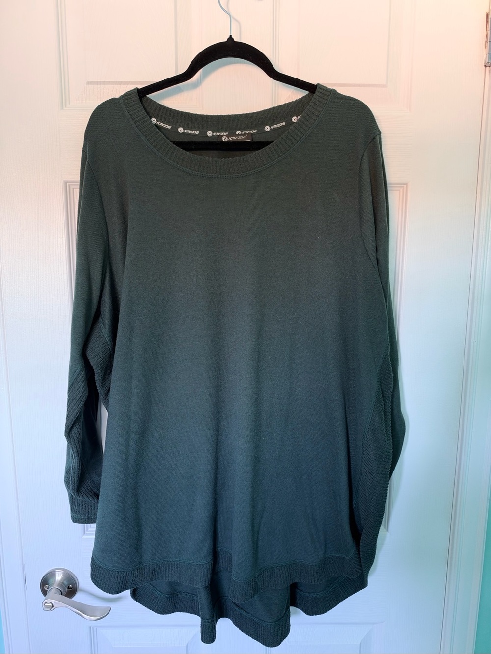 Penningtons Dark Green Ribbed Crewneck Sweatshirt Activewear